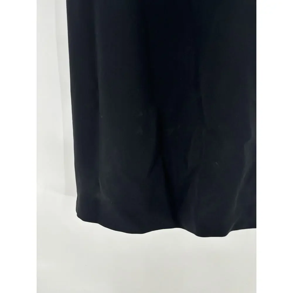 Emanuel Ungaro Vintage Dress Womens 6 Small Black Maxi Mesh Slit Stretchy Gown